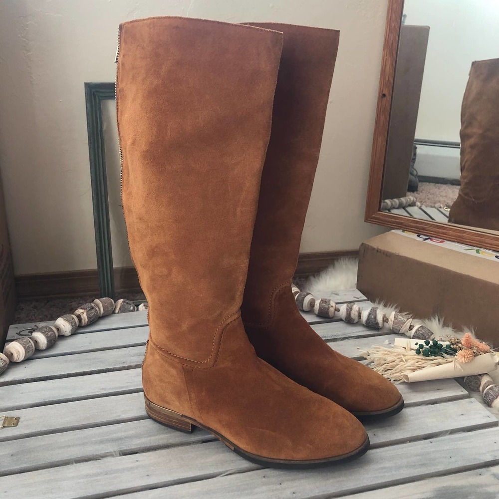 Modern Vice Charm Suede Zipper Tall Boots - Picture 1 of 9